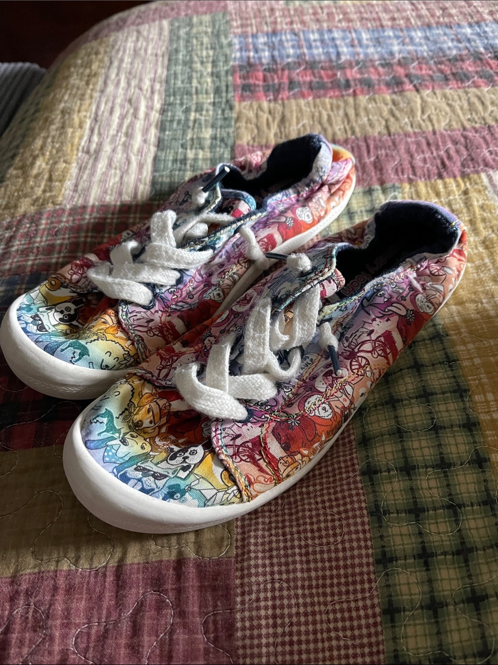 BOBS from Skechers Women's Multicolor Canvas Lace-Up Sneakers